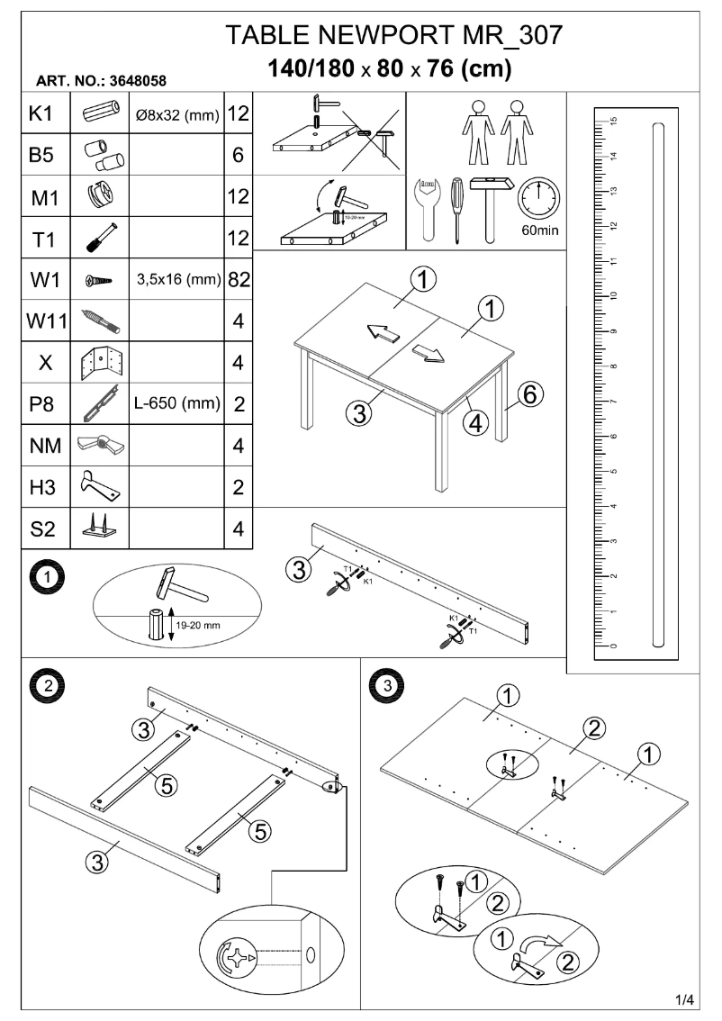 First page image of the manual for Gesten (80x140x76)