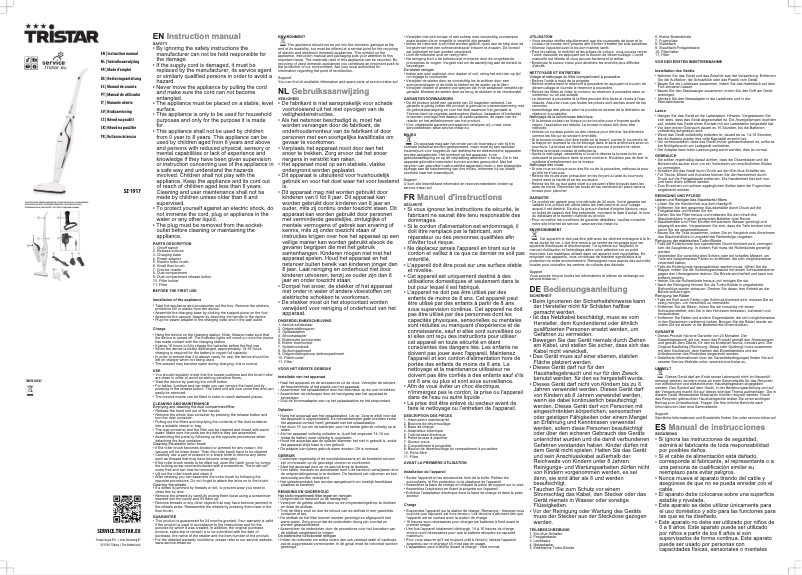 Page 1 of the manual User Manual TriStar SZ-1917