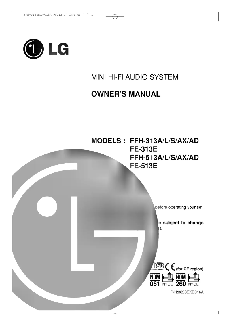 First page image of the manual for FFH-313AD