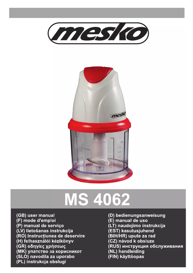 Image de la première page du manuel de l'appareil MS 4062