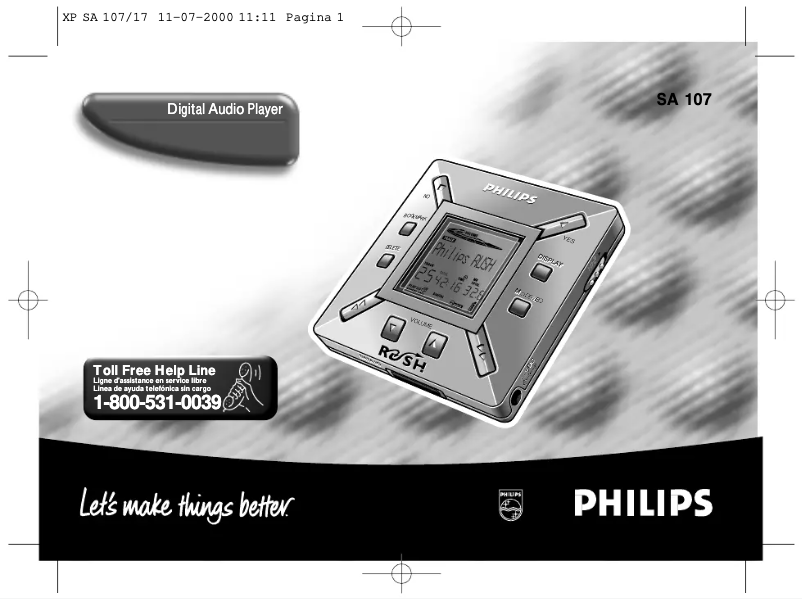 Page 1 of the manual User Manual Philips SA107