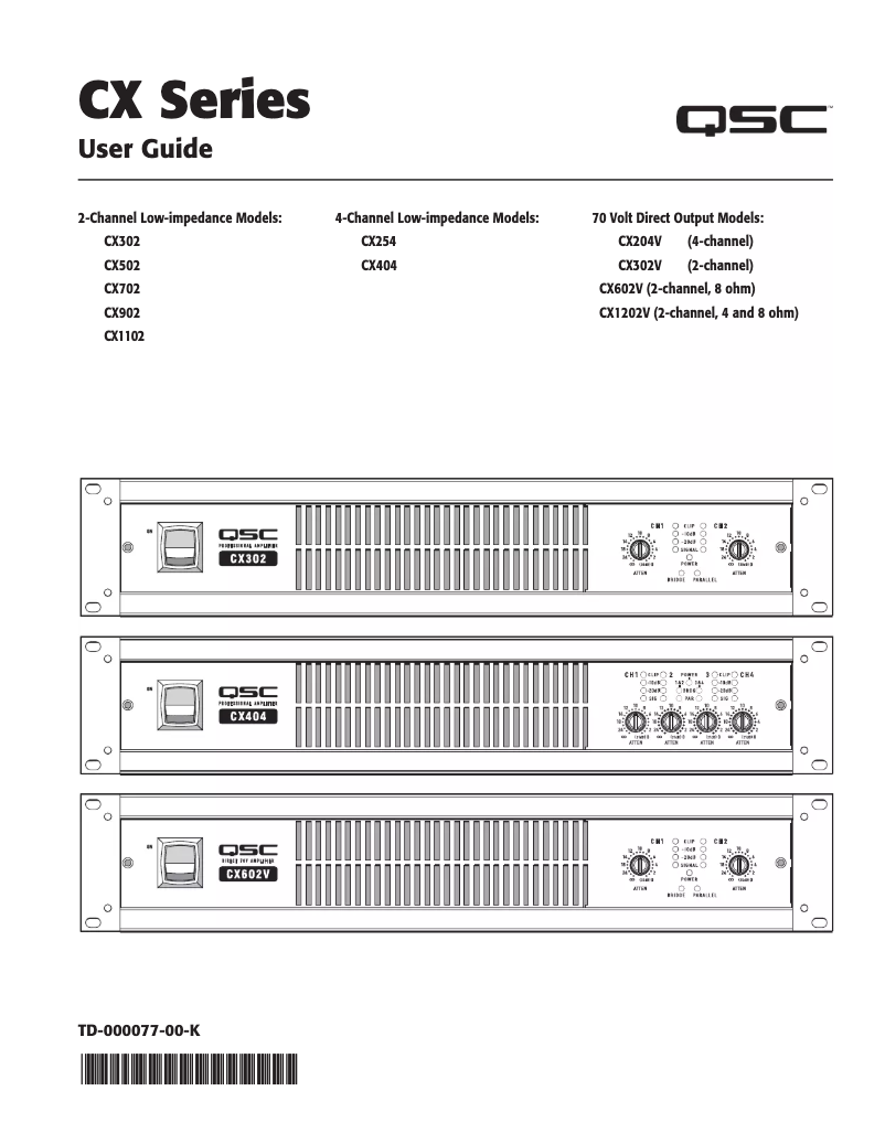 First page image of the manual for CX302V