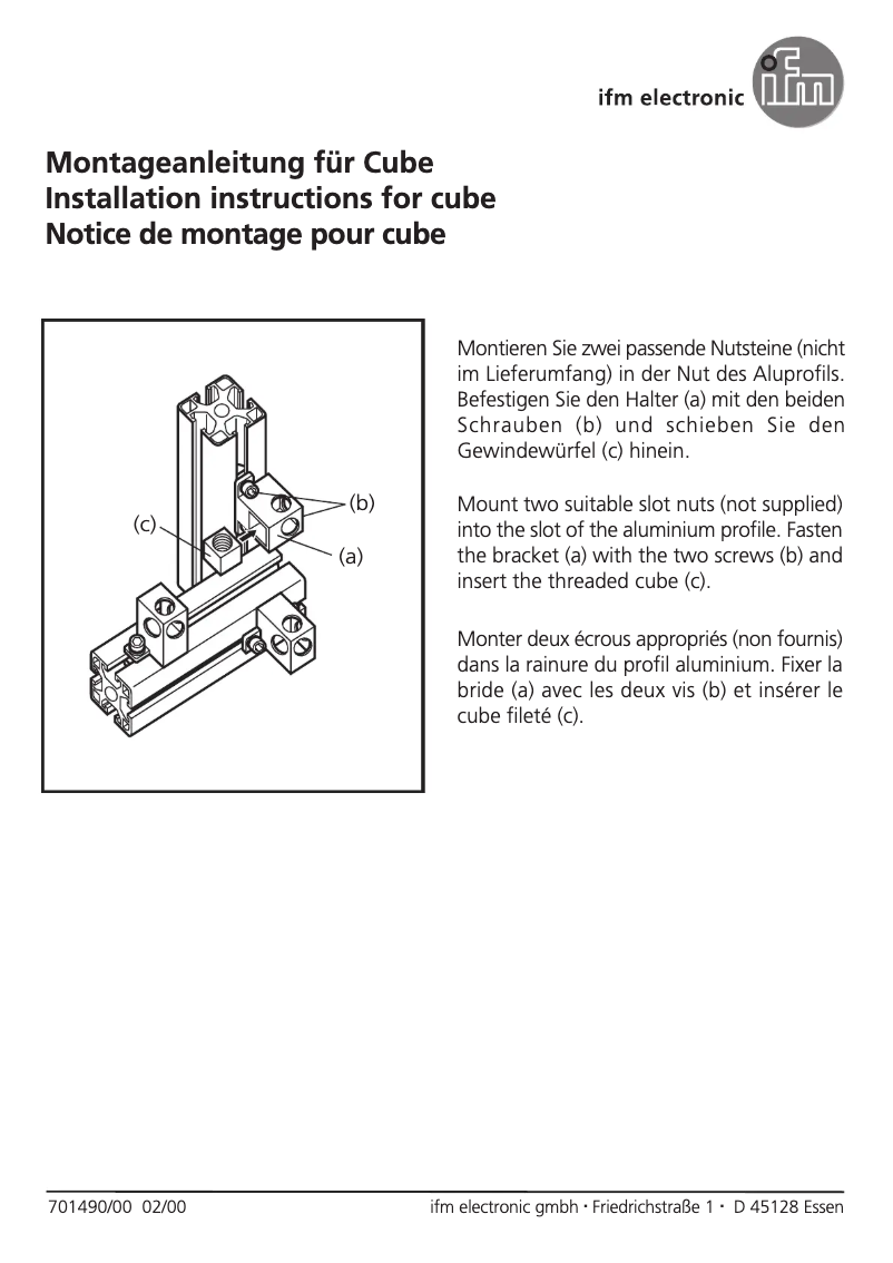 Page 1 of the manual User Manual IFM E20951