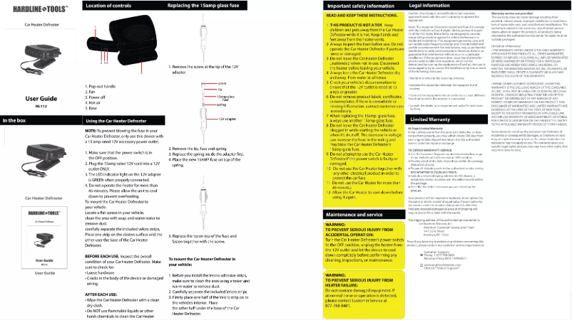 Page 1 of the manual User Manual Hardline Tools HL112