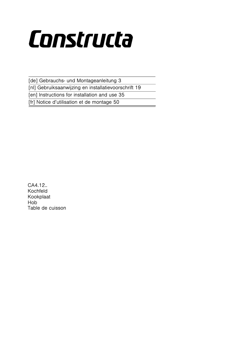 First page image of the manual for CA431230N