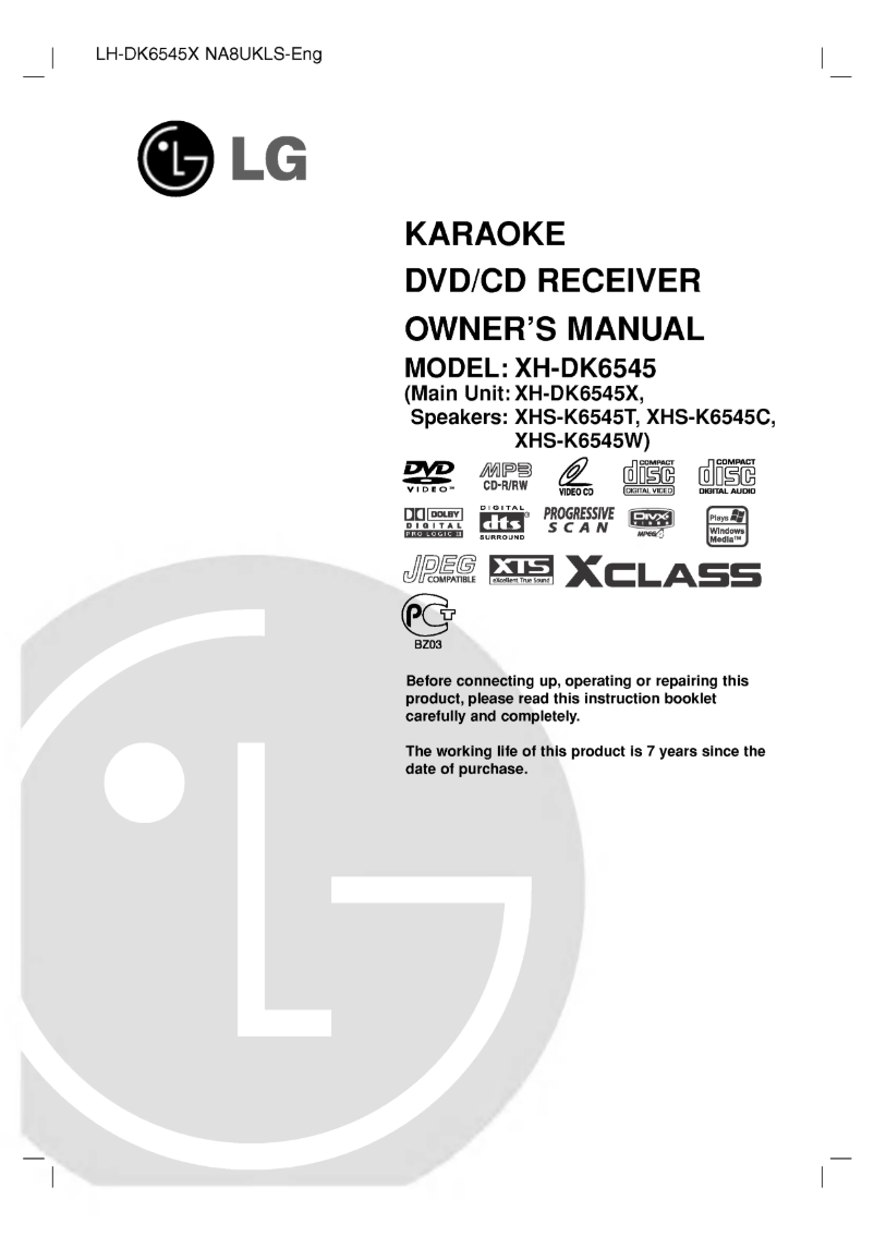 Page 1 of the manual User Manual LG LH-DK6545X