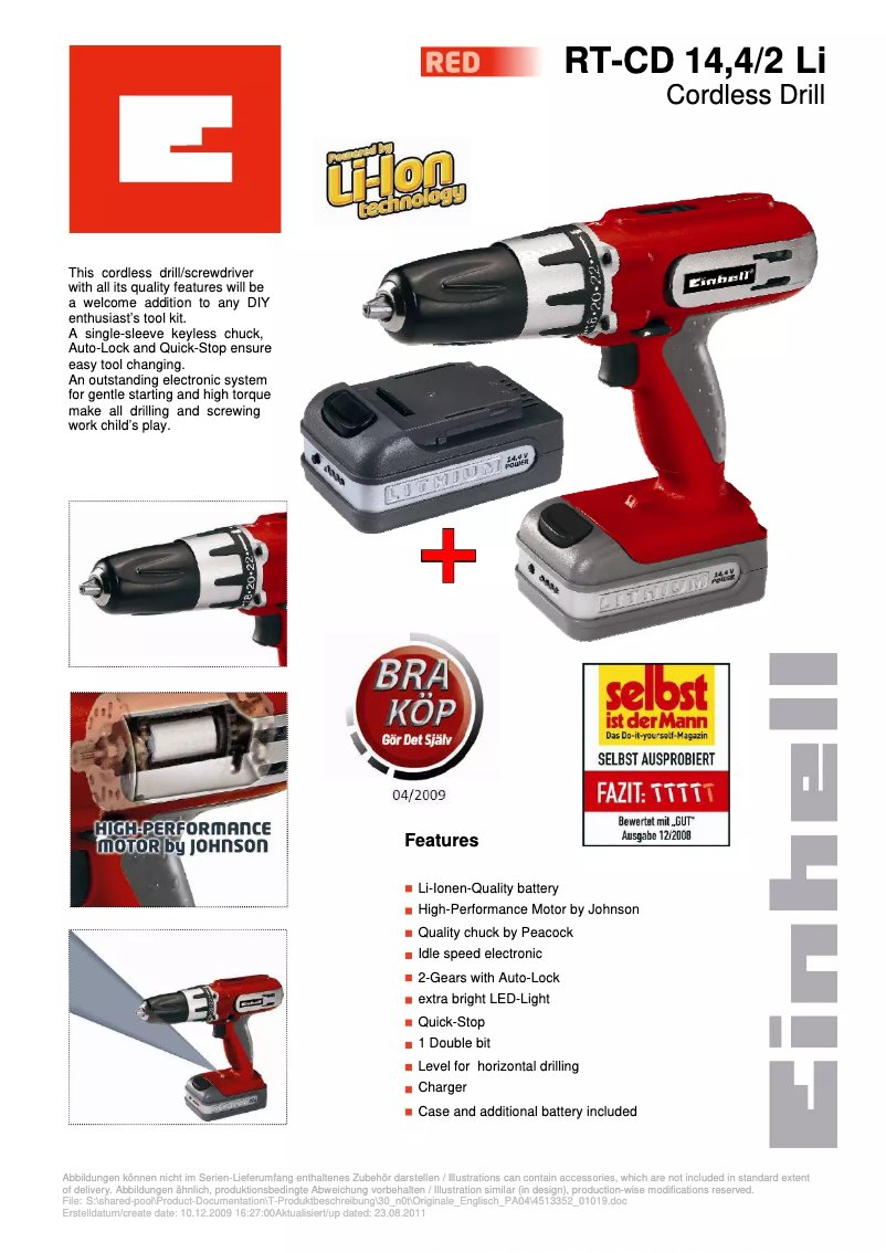 First page image of the manual for RT-CD 14,4/2 Li