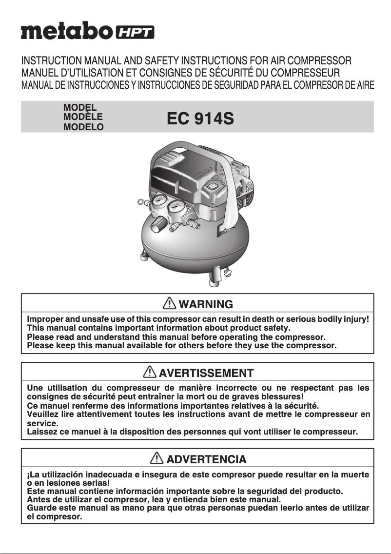 First page image of the manual for EC914S