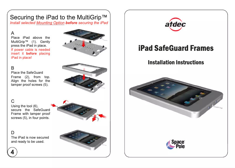 Image de la première page du manuel de l'appareil SpacePole