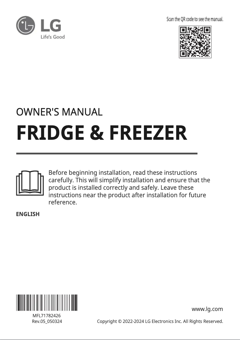 Page 1 of the manual User Manual LG GMB844PZFG