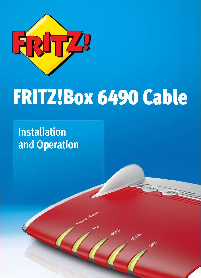 Image de la première page du manuel de l'appareil Fritz!Box 6490