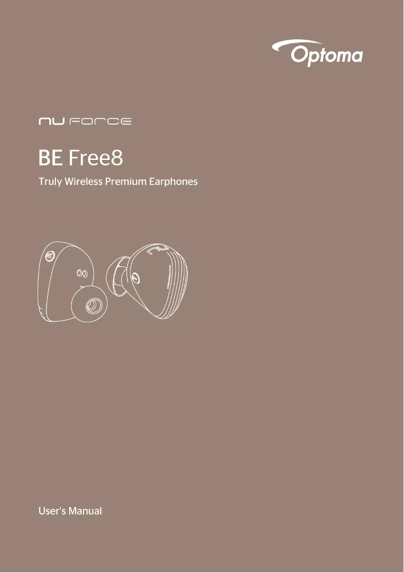 Page 1 of the manual User Manual Optoma NuForce BE Free8