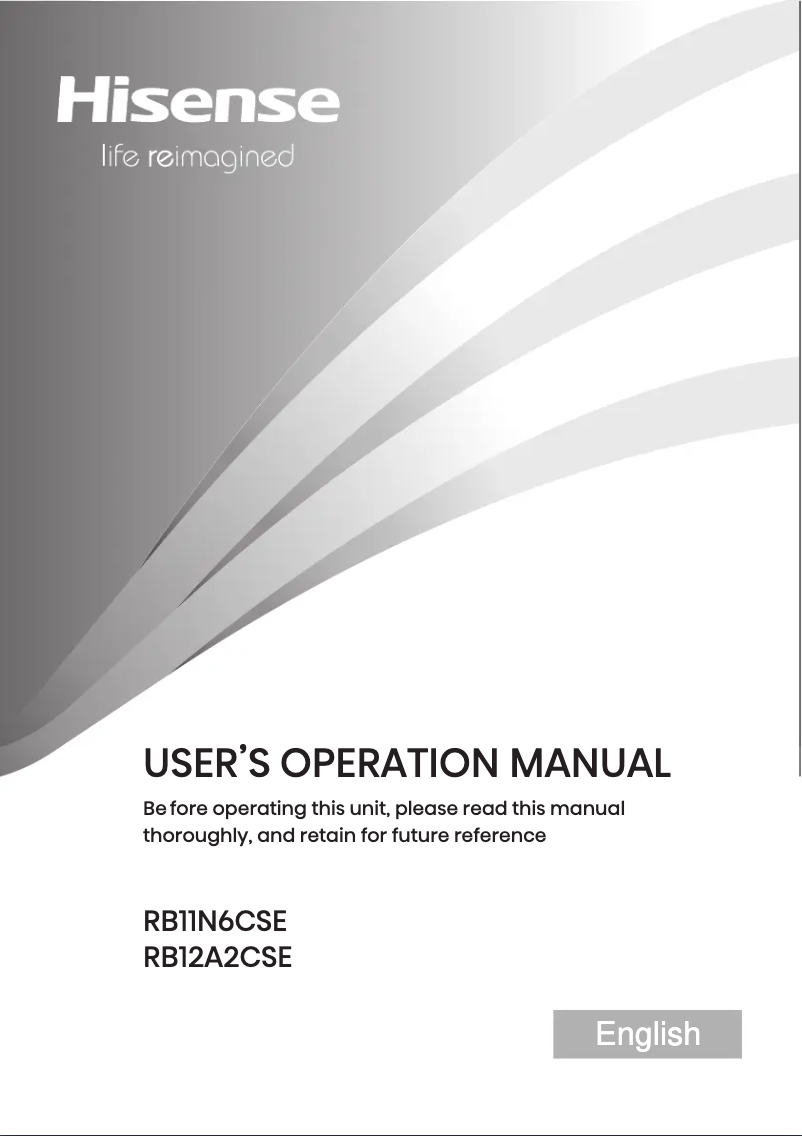 First page image of the manual for RB12A2CSE