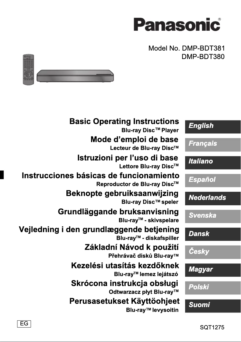 Page 1 of the manual User Manual Panasonic DMP-BDT381