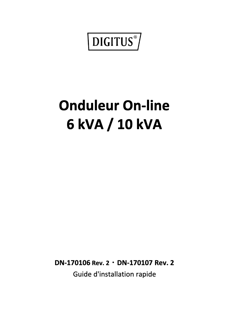 First page image of the manual for DN-170106