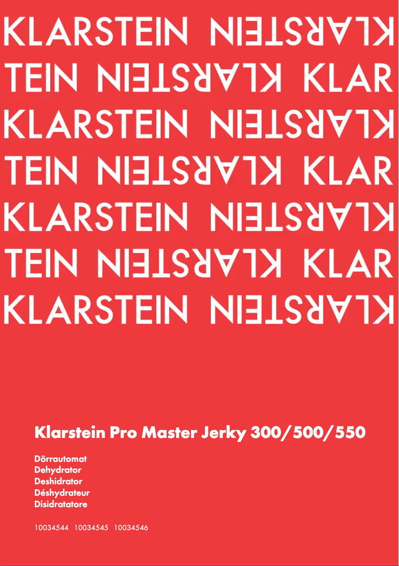First page image of the manual for Master Jerky