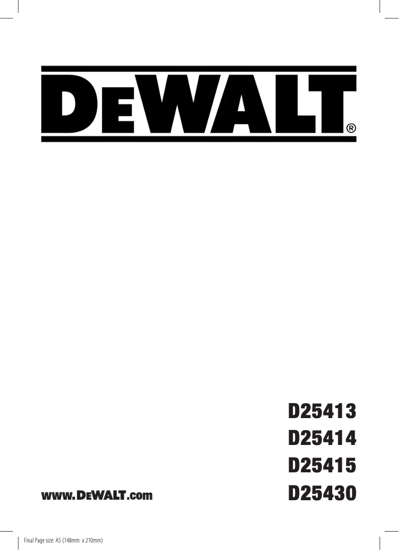 First page image of the manual for D25414