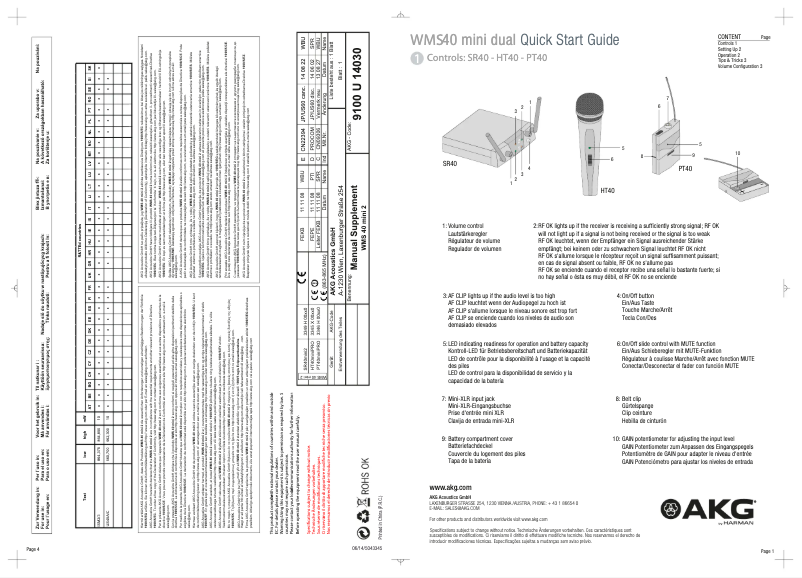 First page image of the manual for WMS40