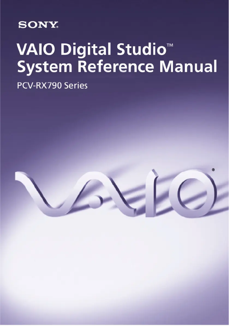 First page image of the manual for Vaio PCV-RX791