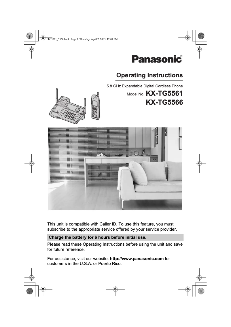 First page image of the manual for KX-TG5566