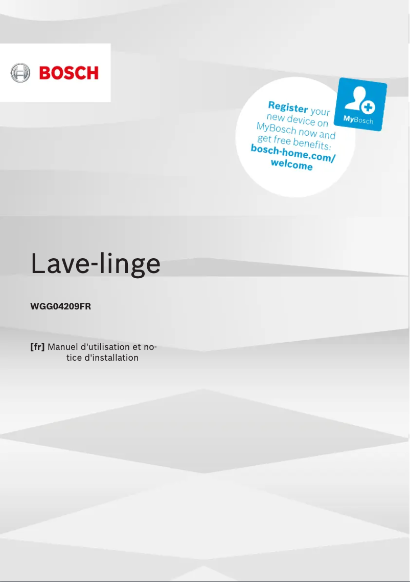 Page 1 of the manual User Manual Bosch WGG04209FR