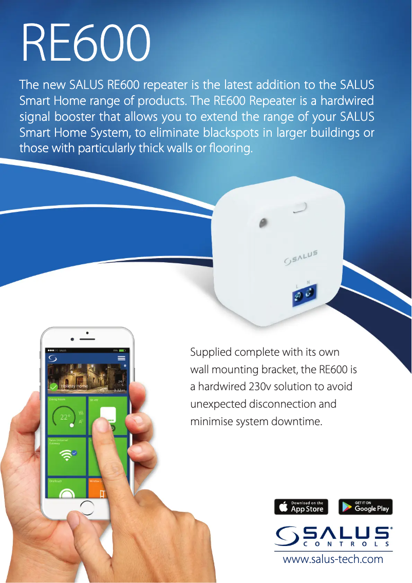 Page 1 of the manual Technical Sheet Salus RE600
