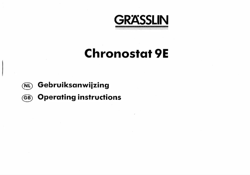 First page image of the manual for Chronostat 9E