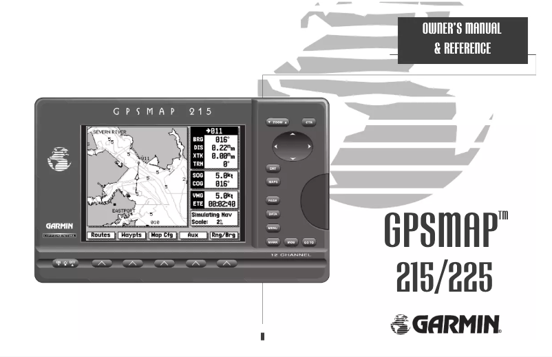First page image of the manual for GPSMAP 225