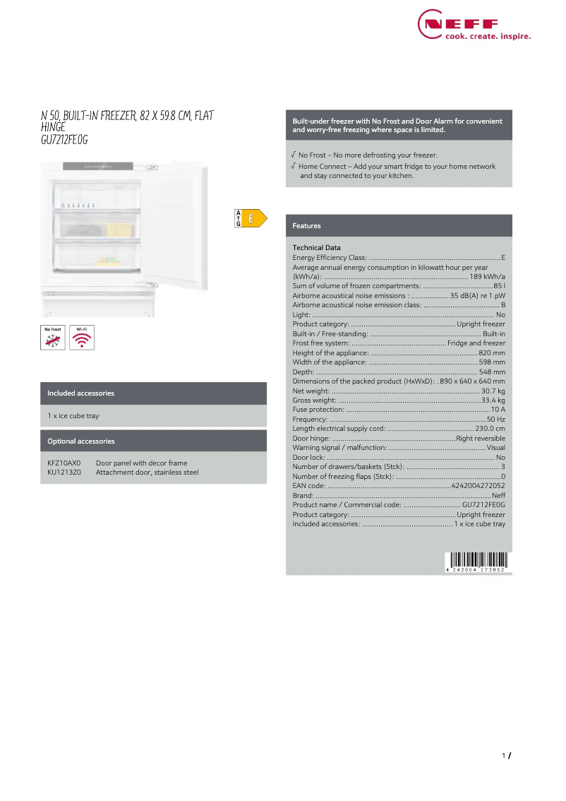 First page image of the manual for GU7212FE0G