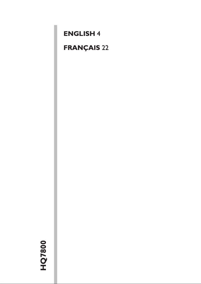 Page 1 of the manual User Manual Philips SensoTouch 2D HQ7800