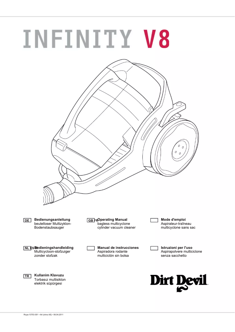 First page image of the manual for Infinity V8 M5020