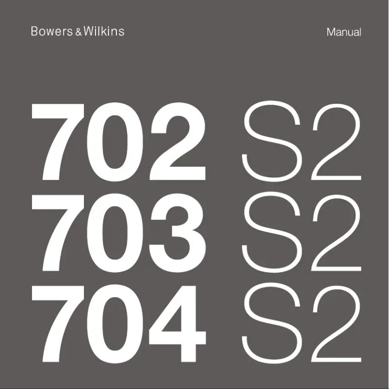 Page 1 of the manual User Manual Bowers & Wilkins 705 S2