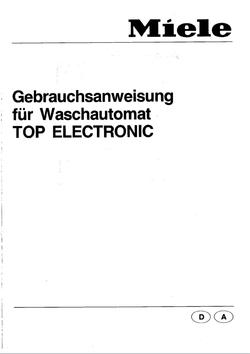 Page 1 of the manual User Manual Miele TOP Electronic W719
