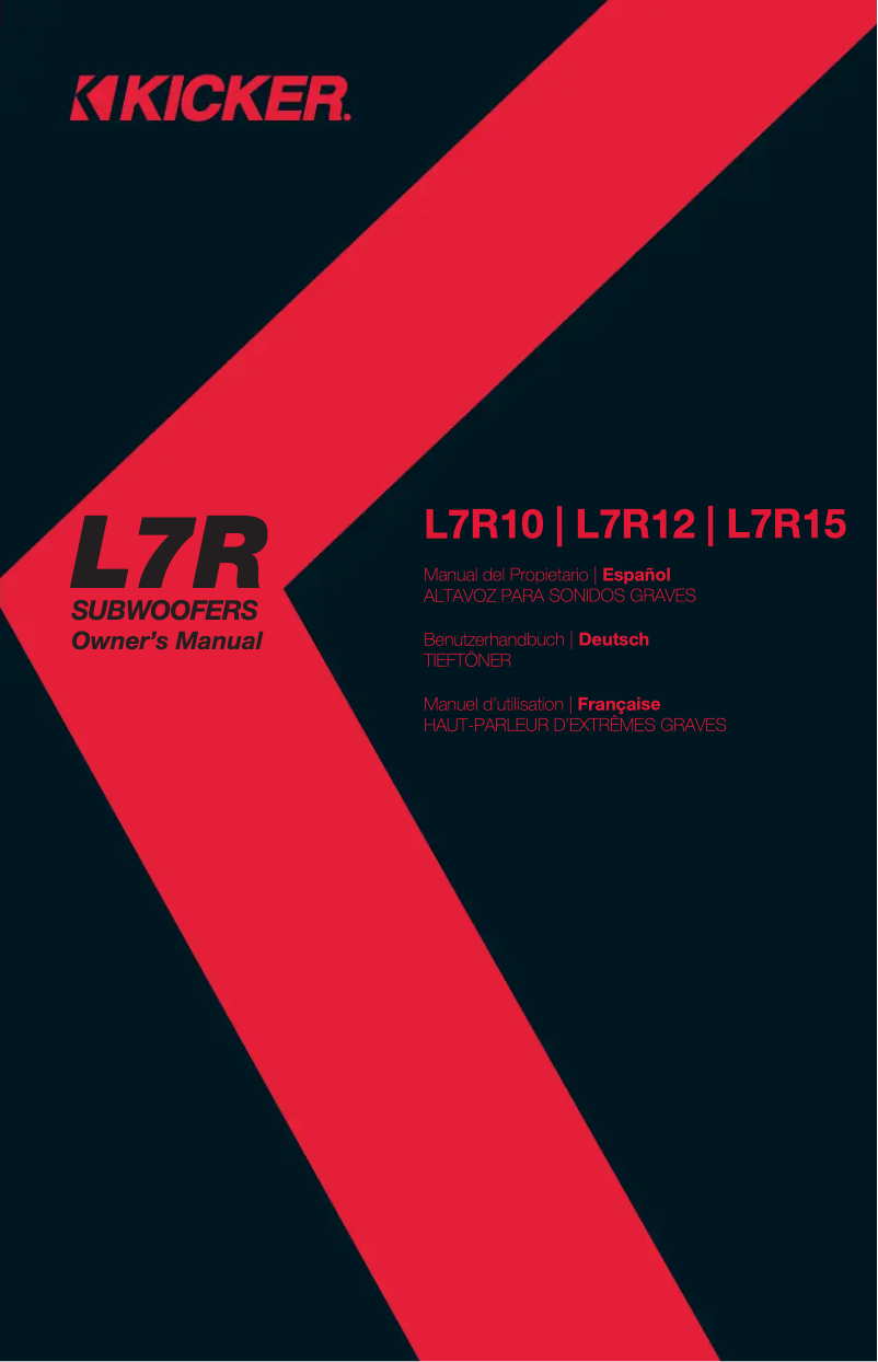 Page 1 de la notice Manuel utilisateur Kicker L7R122