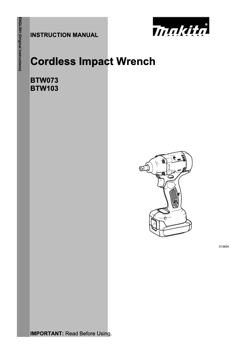 First page image of the manual for BTW073Z