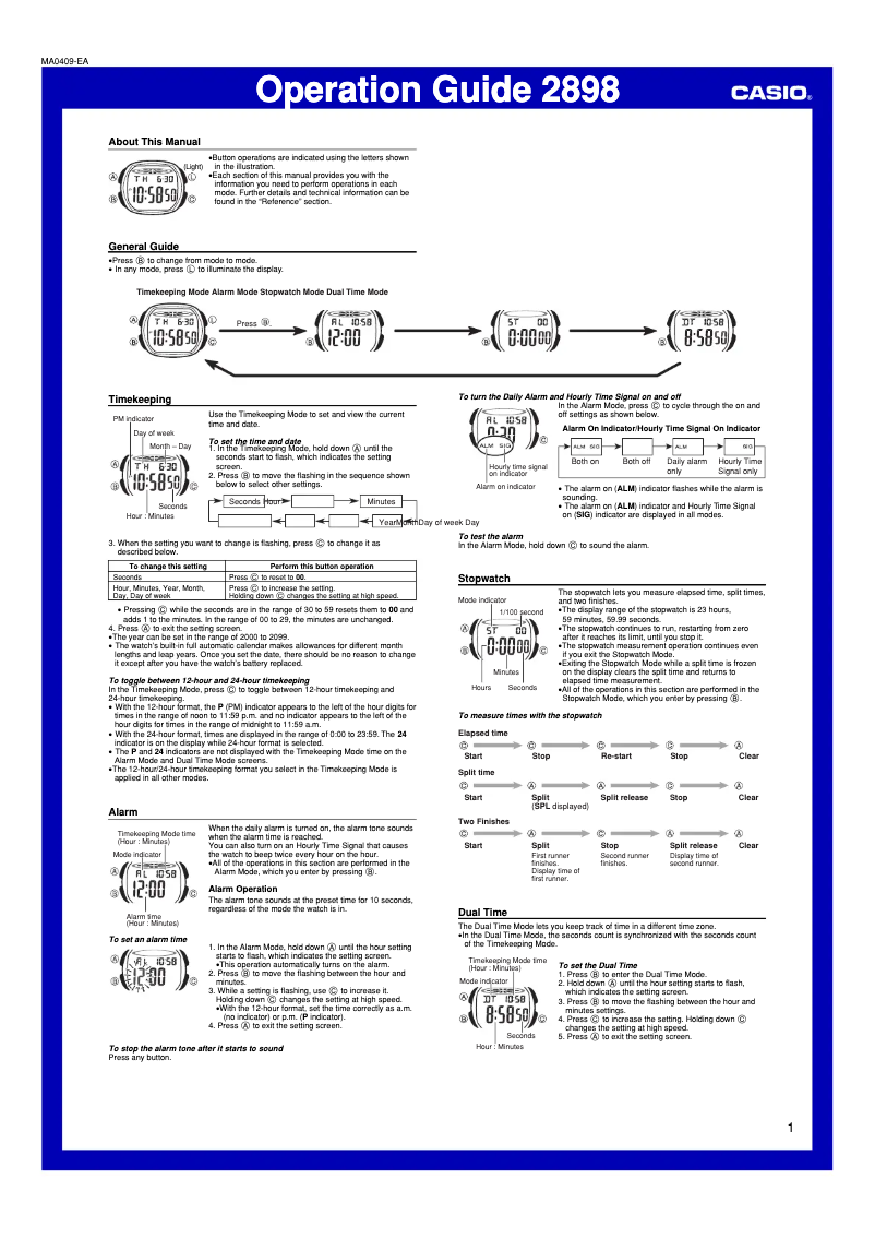 First page image of the manual for 2898