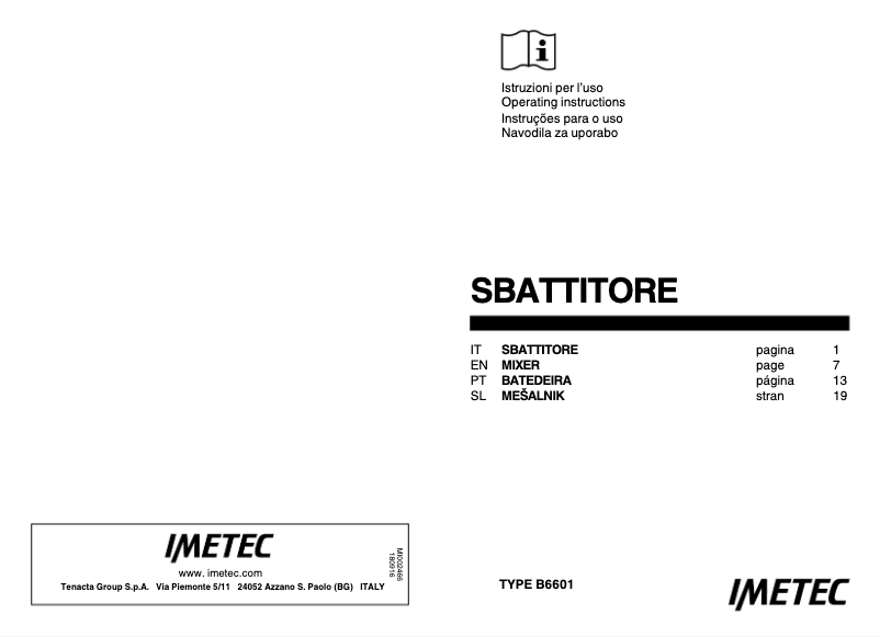 First page image of the manual for ST 500