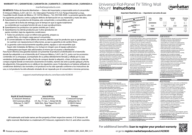 First page image of the manual for 423830