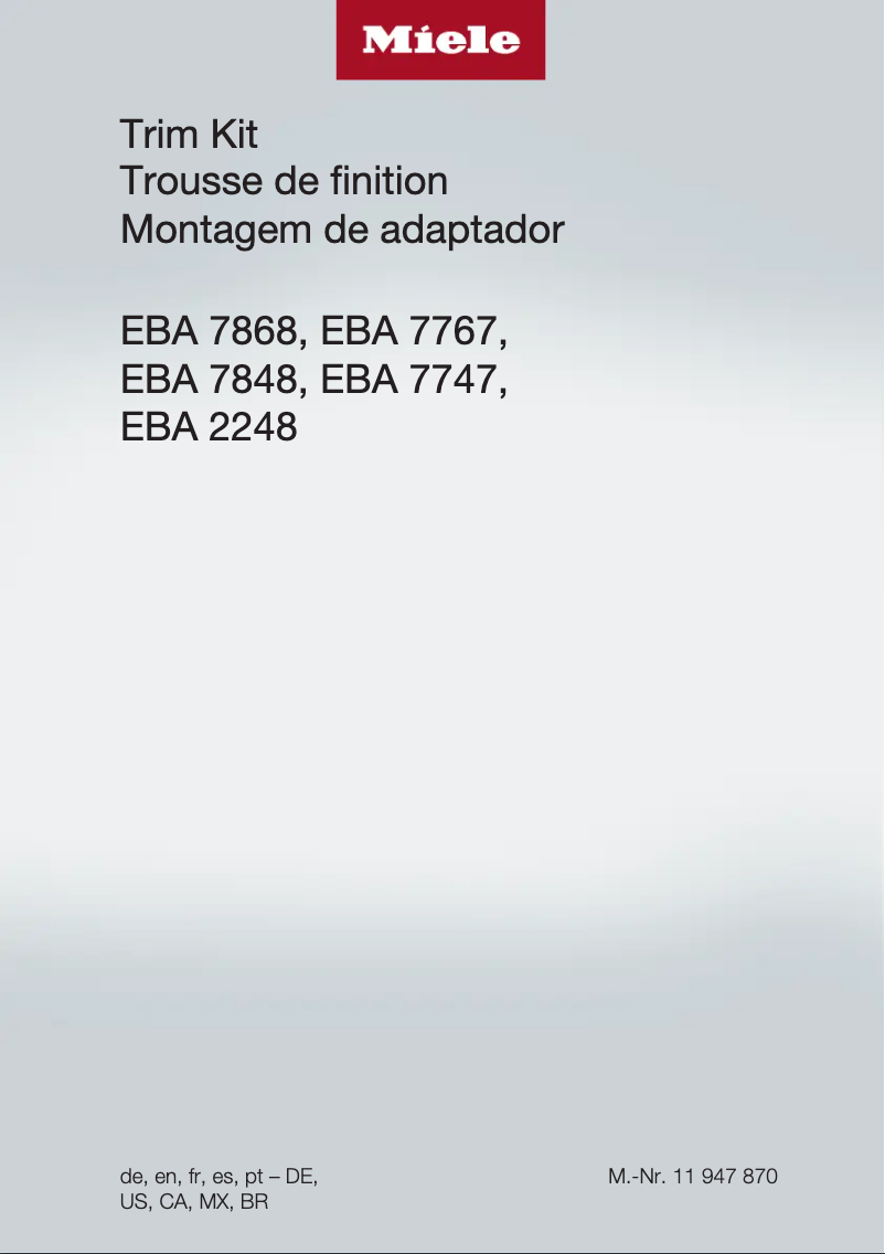 First page image of the manual for EBA 7868