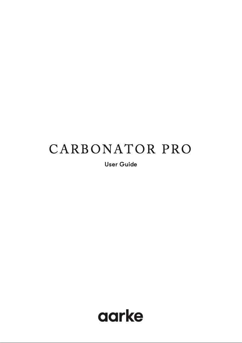 Page 1 of the manual User Manual Aarke Carbonator 3