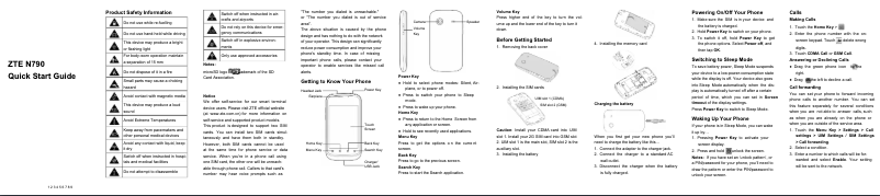 Page 1 of the manual User Manual ZTE N-790