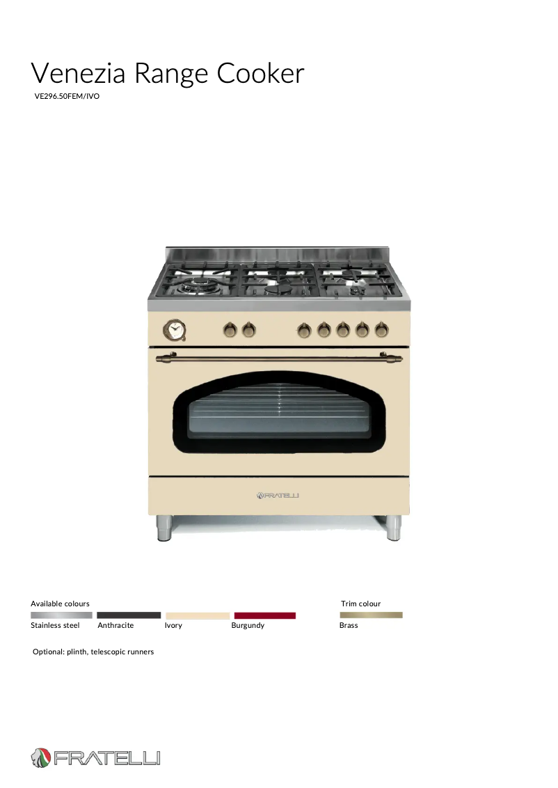 Page 1 of the manual Technical Sheet Fratelli VE29650FEMIVO