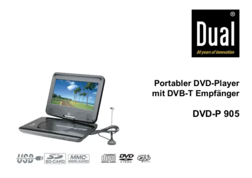 First page image of the manual for DVD-P 905