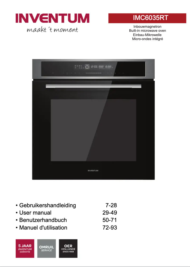 First page image of the manual for IMC6035RT