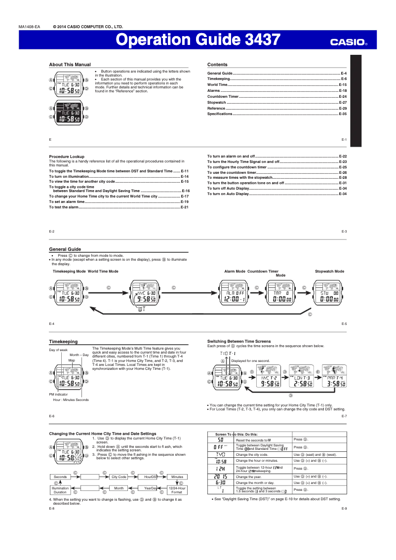 First page image of the manual for Collection A500WEA-1EF