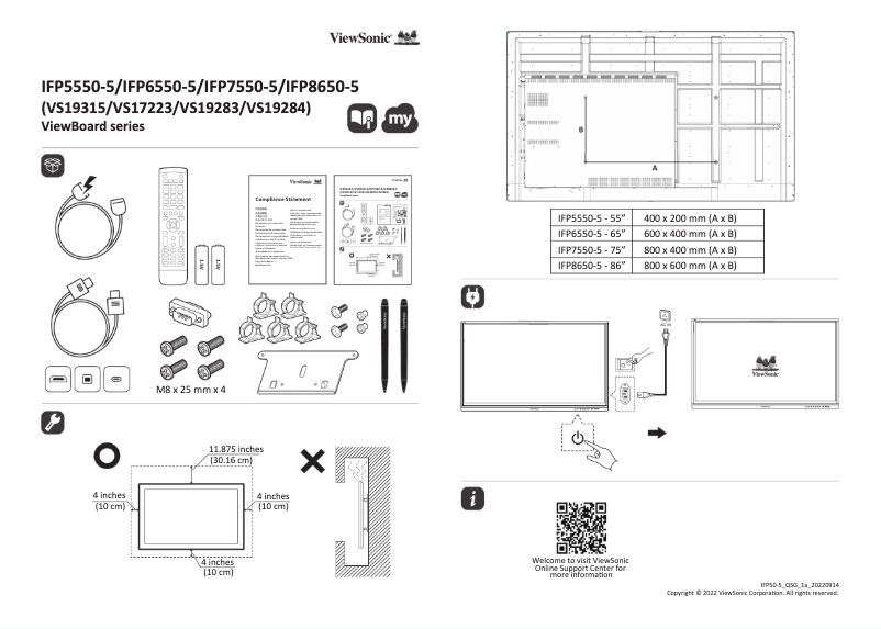 Image de la première page du manuel de l'appareil ViewBoard IFP7550-5F