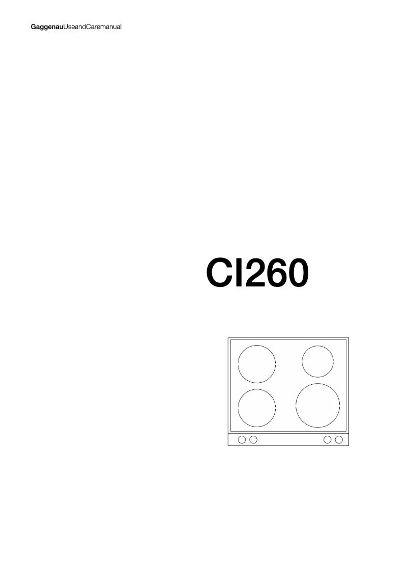 Page 1 of the manual User Manual Gaggenau CI 260-130