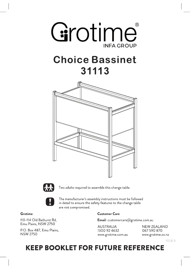 Page 1 of the manual User Manual Grotime Essence Bassinet