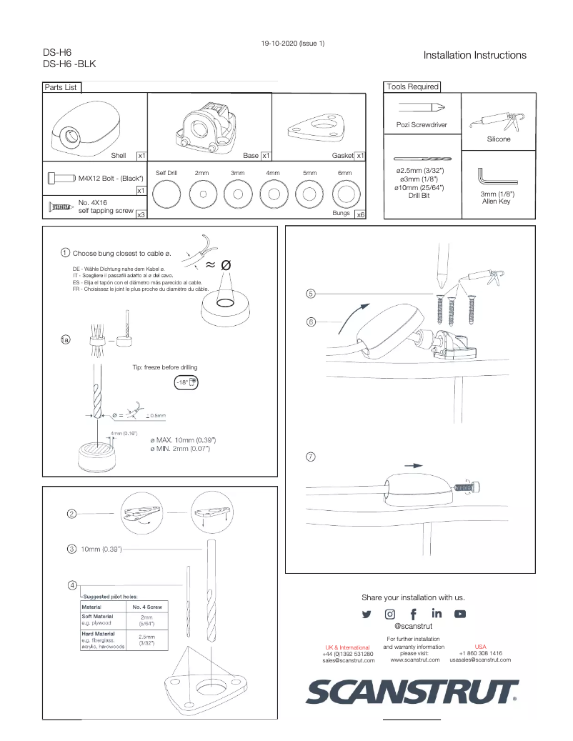 First page image of the manual for DS-H6