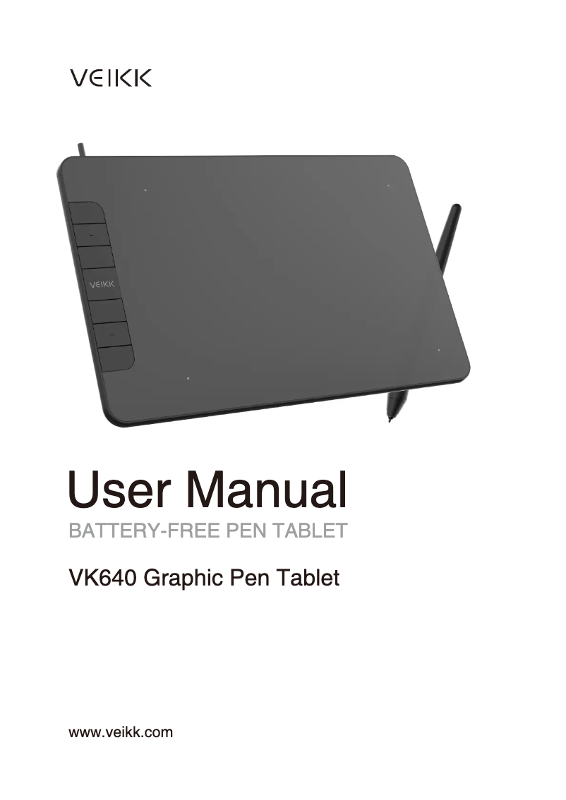 Page 1 of the manual User Manual veikk VK640